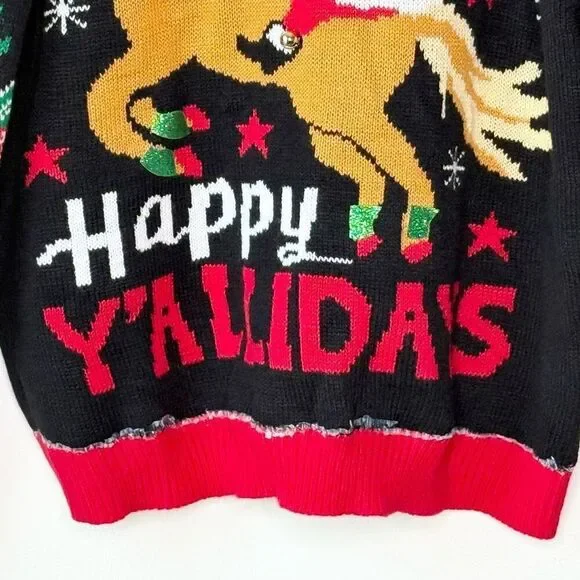 No Boundaries Black and Red Christmas Sweater - Picture 5 of 10